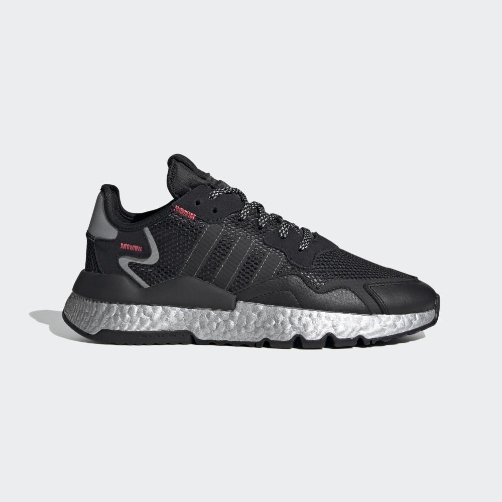 Adidas Women's Nite Jogger Originals Shoes Black/Red/Silver Metal Ireland FV4137